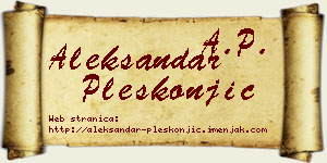 Aleksandar Pleskonjić vizit kartica
